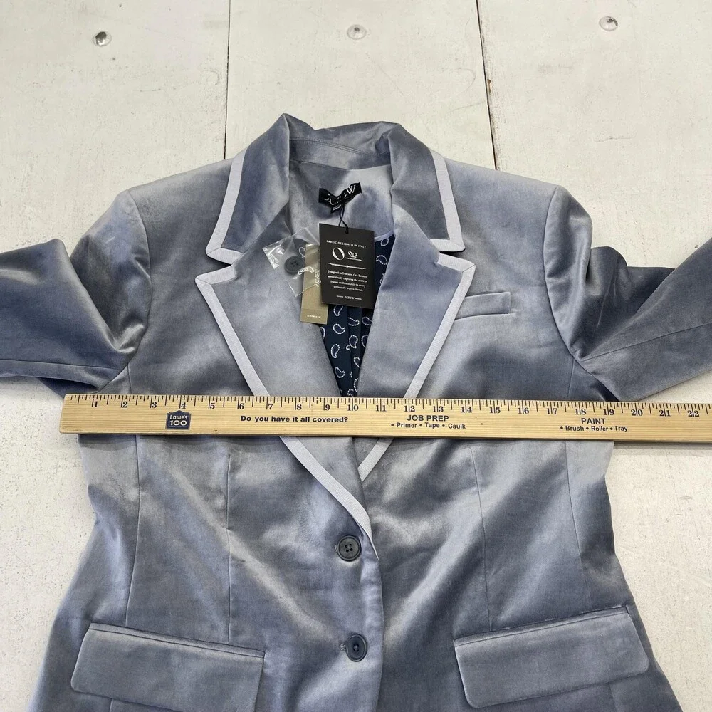 J.Crew Tuxedo Blazer Jacket Womens 10 Gray Velvet Two Button Lined Work Party - Picture 8 of 9
